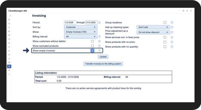 Show empty invoices 2
