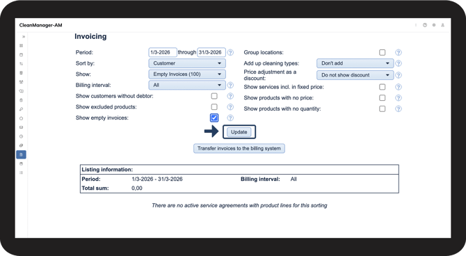 Show empty invoices 3